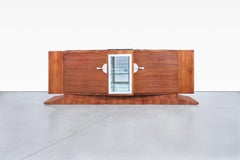 Credenza monumentale Art Deco in noce e marmo di Maurice Rinck