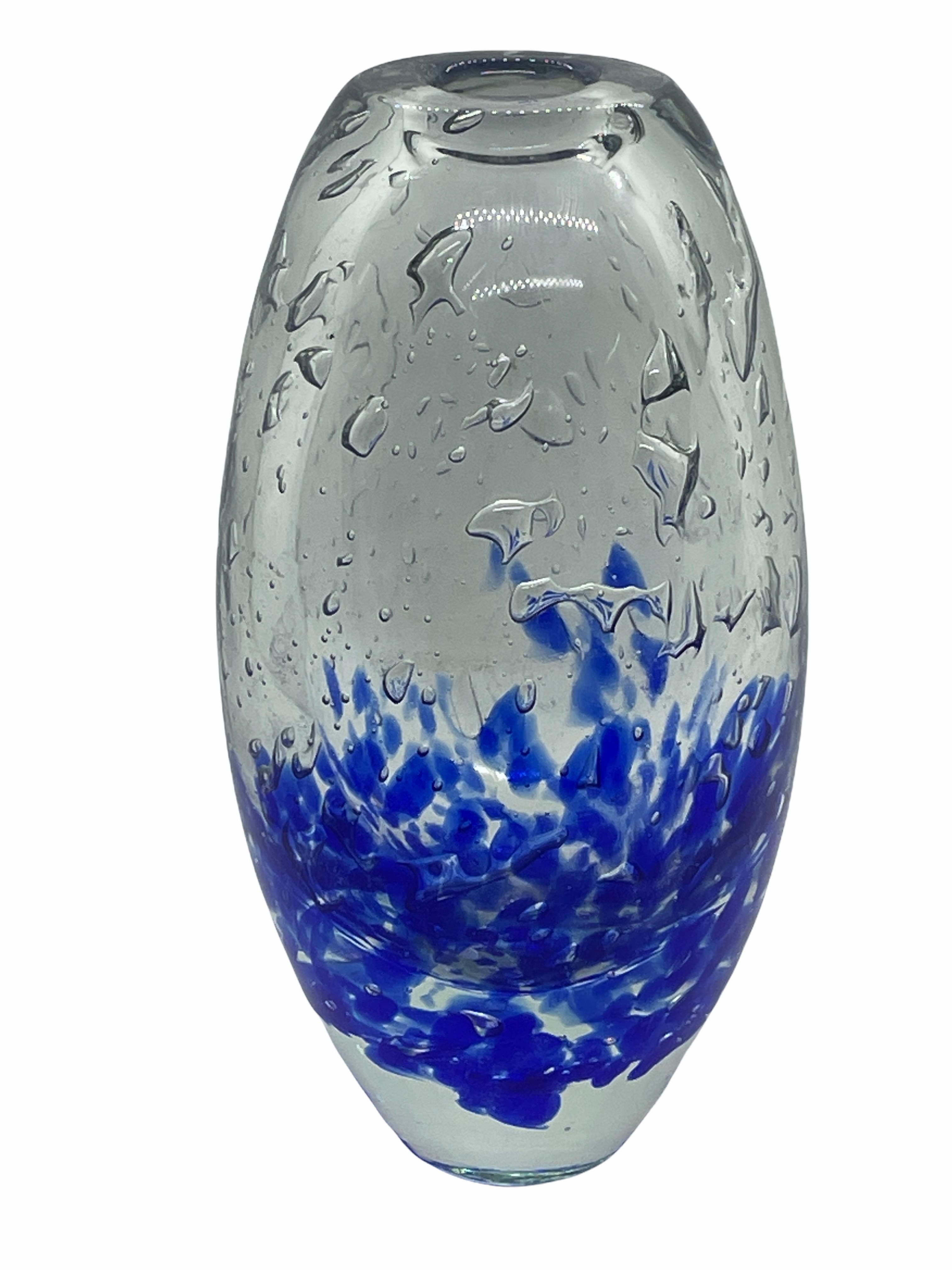Monumental Art Glass Vase by Bohemia Glass, Czechoslovakia, Vintage For Sale 1