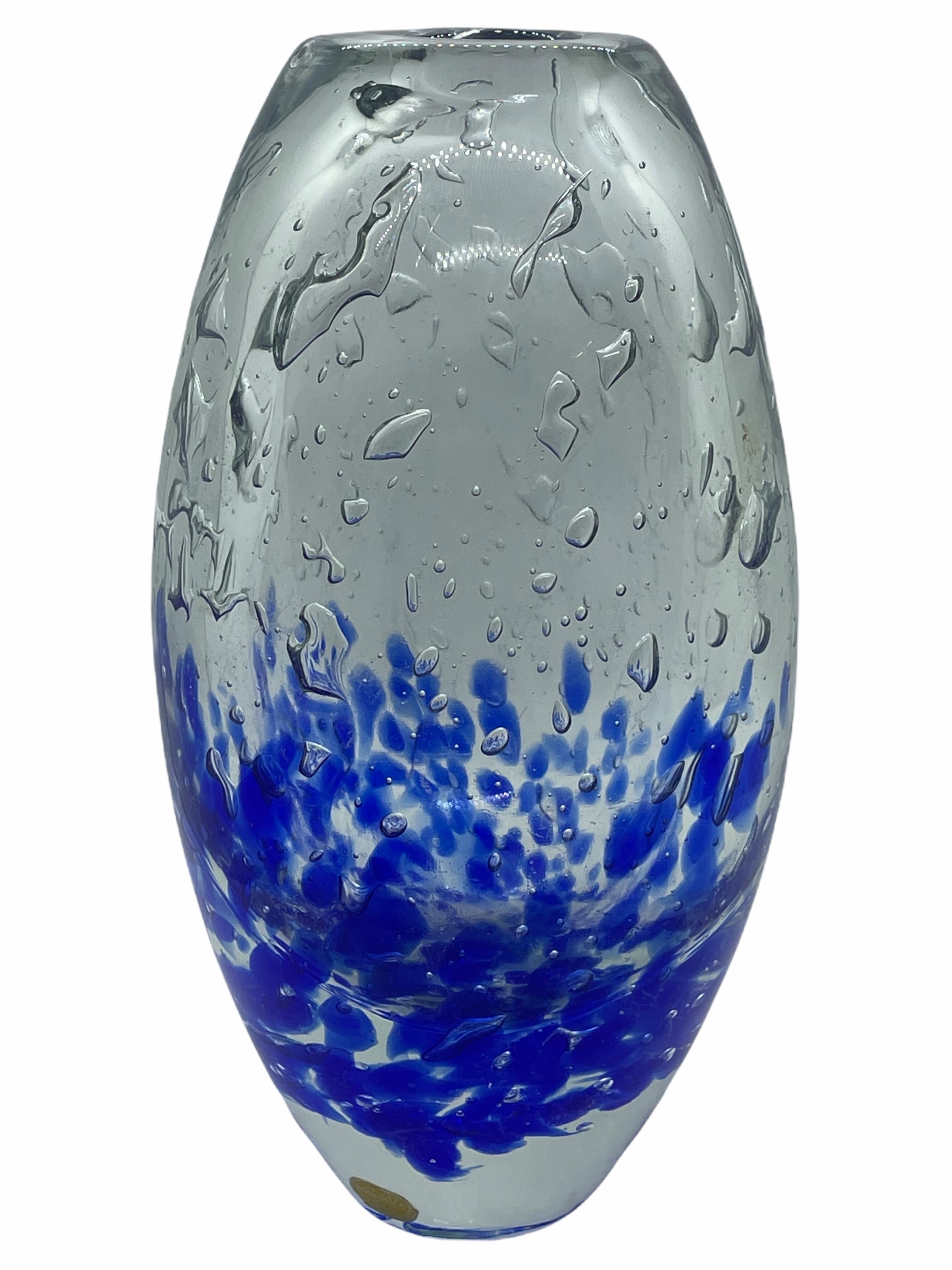 Modern Monumental Art Glass Vase by Bohemia Glass, Czechoslovakia, Vintage For Sale