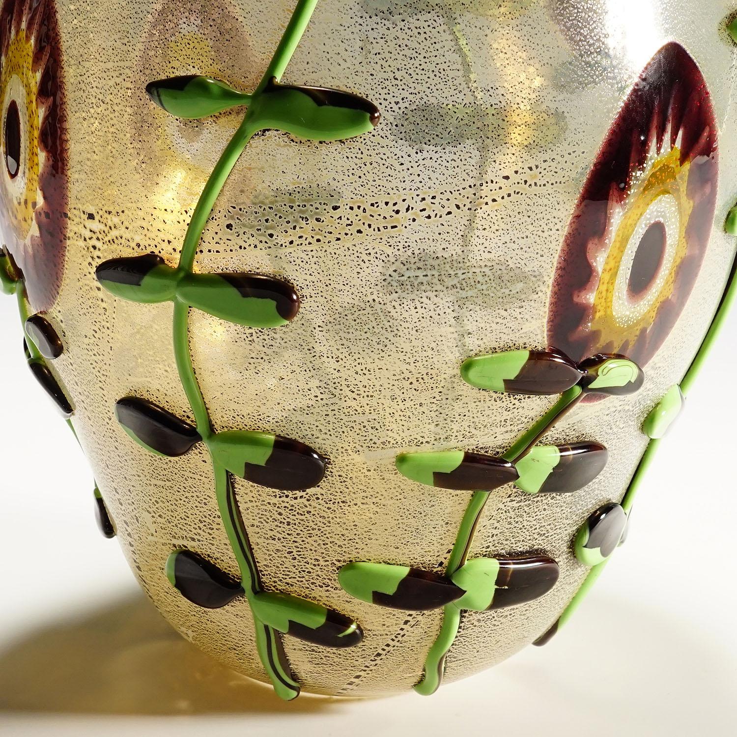 Fait main Vase monumental en verre d'art par Licio Zanetti, Murano, vers 1970 en vente