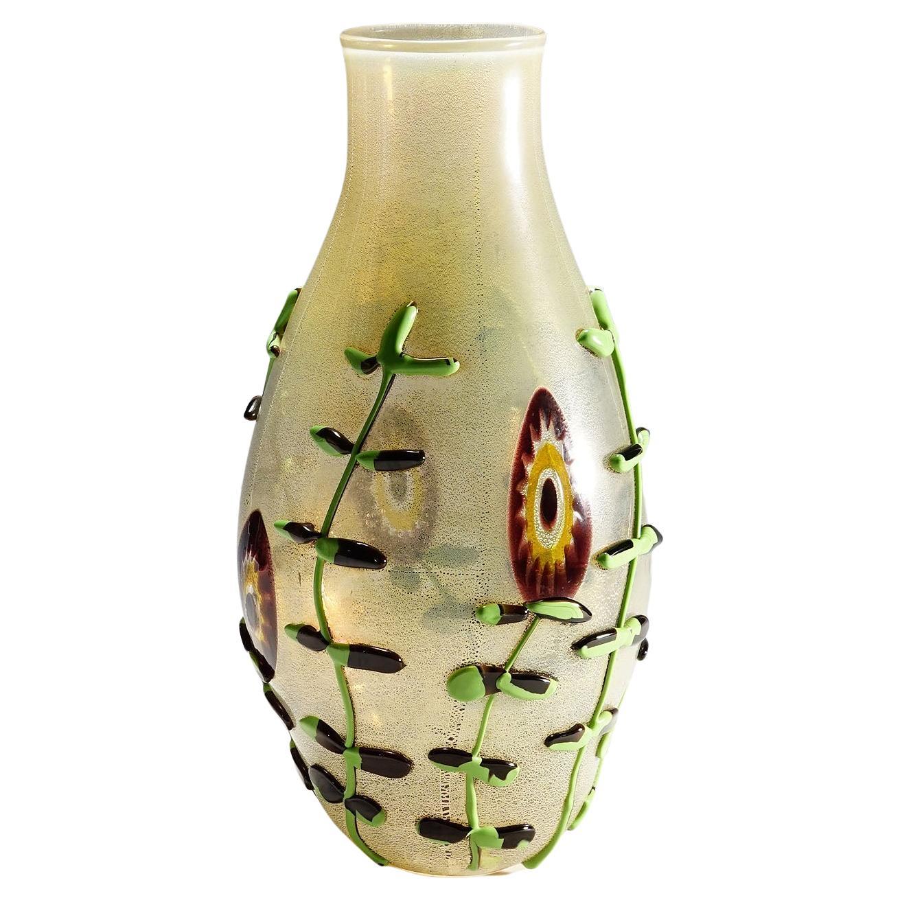 Monumental Art Glass Vase by Licio Zanetti, Murano, circa 1970s For Sale