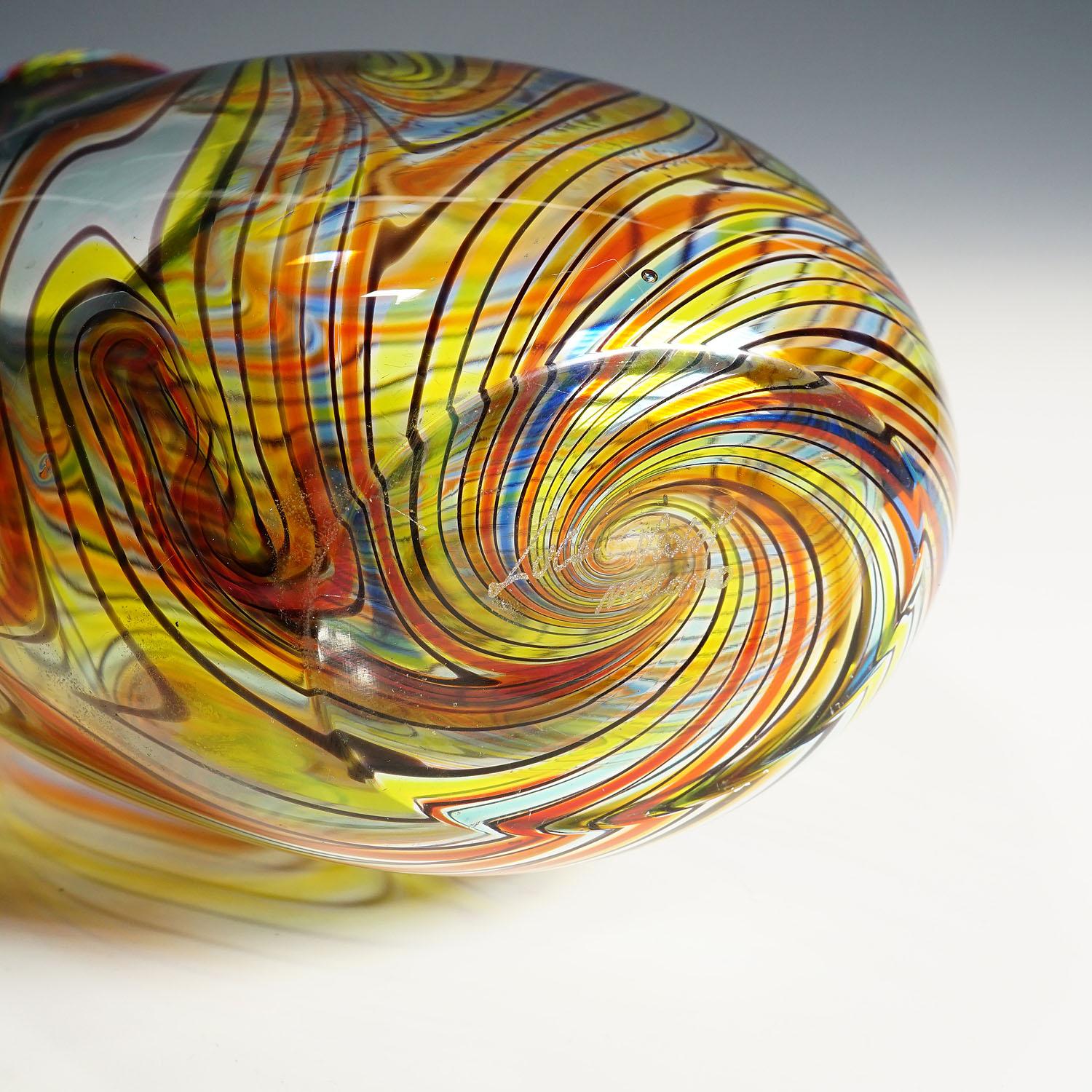 20th Century Monumental Art Glass Vase by Luca Vidal, Murano For Sale