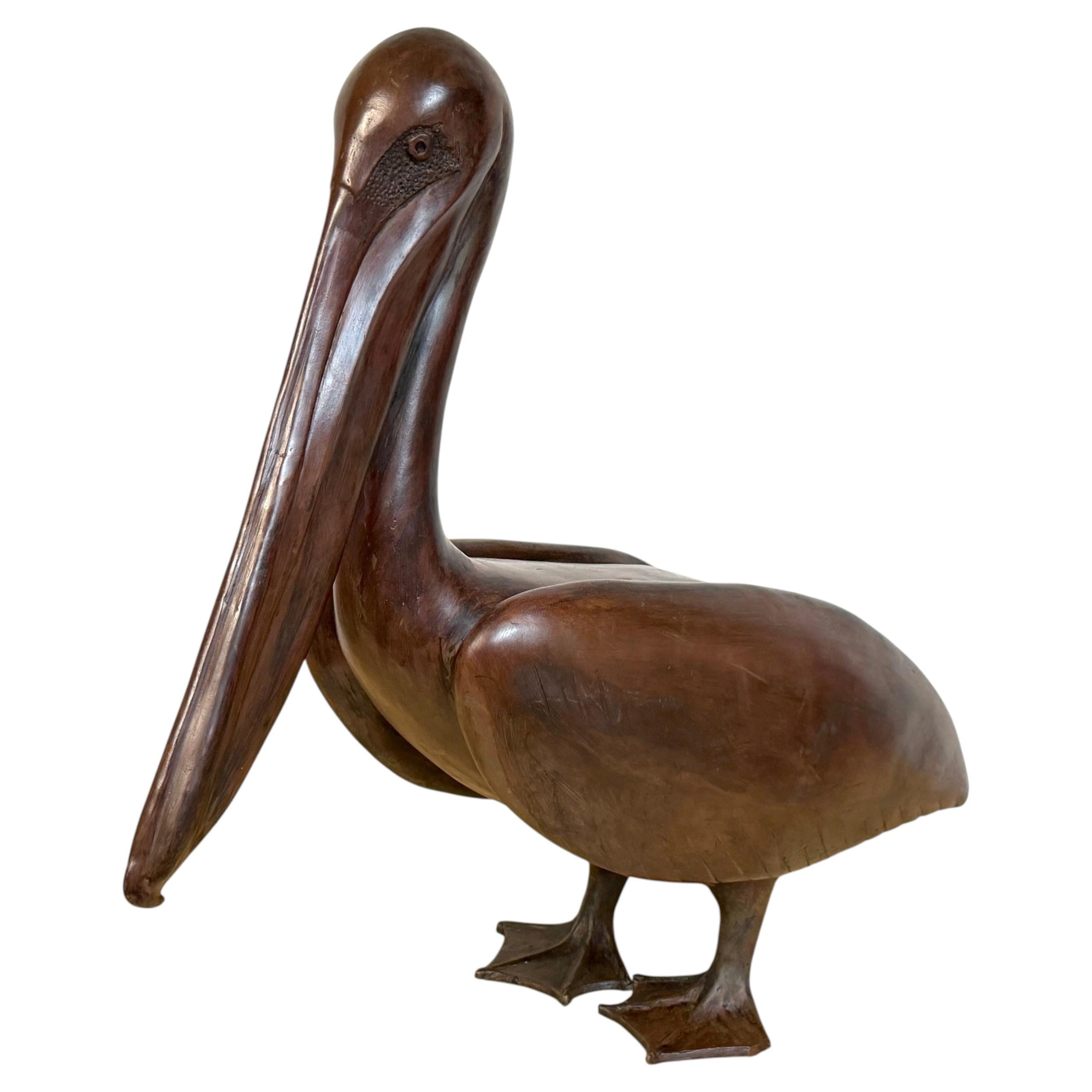 Monumental Art Moderne Bronze Pelican Sculpture, USA, Circa 1940s