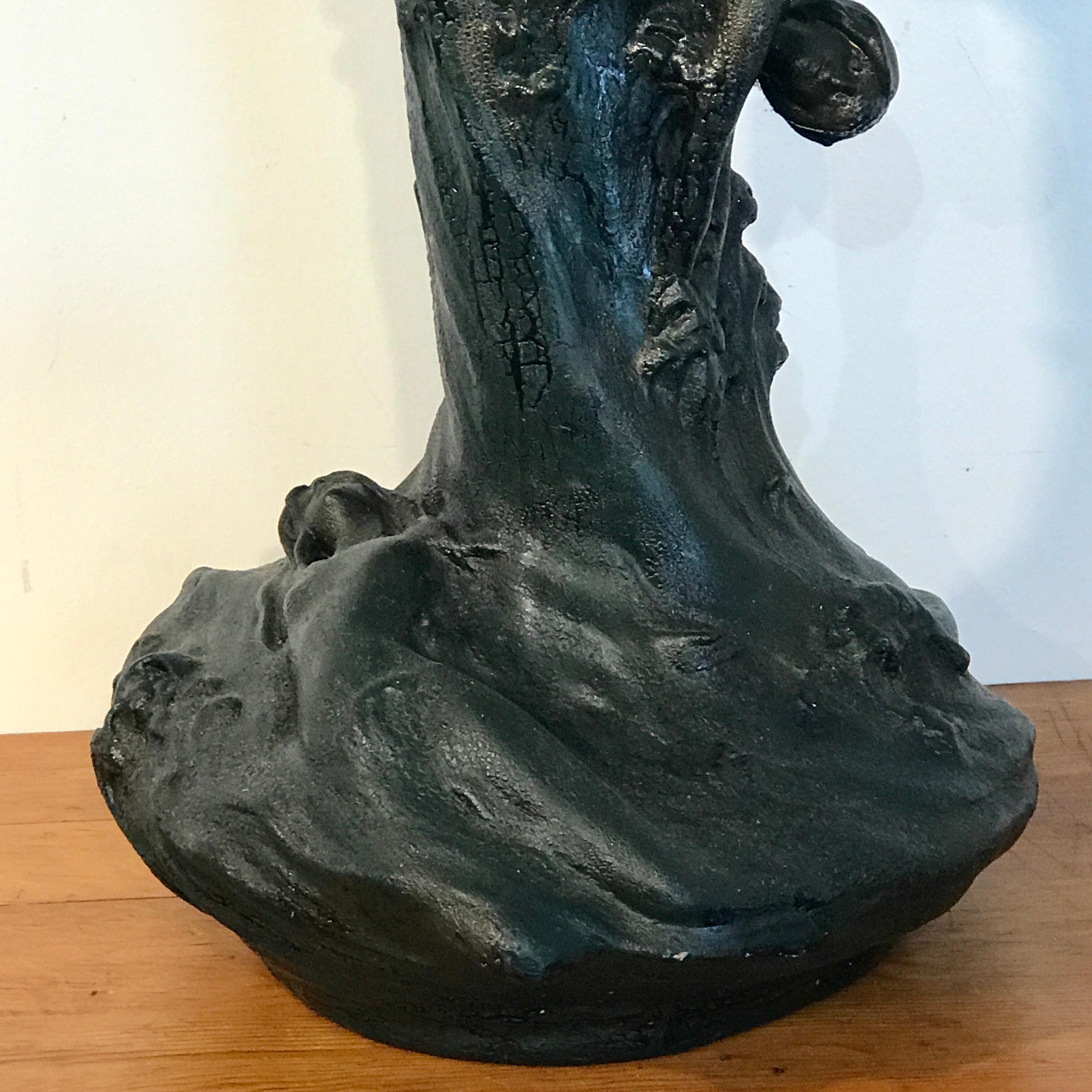 Monumental Art Nouveau Amphora Teplitz Mermaid Vase 8