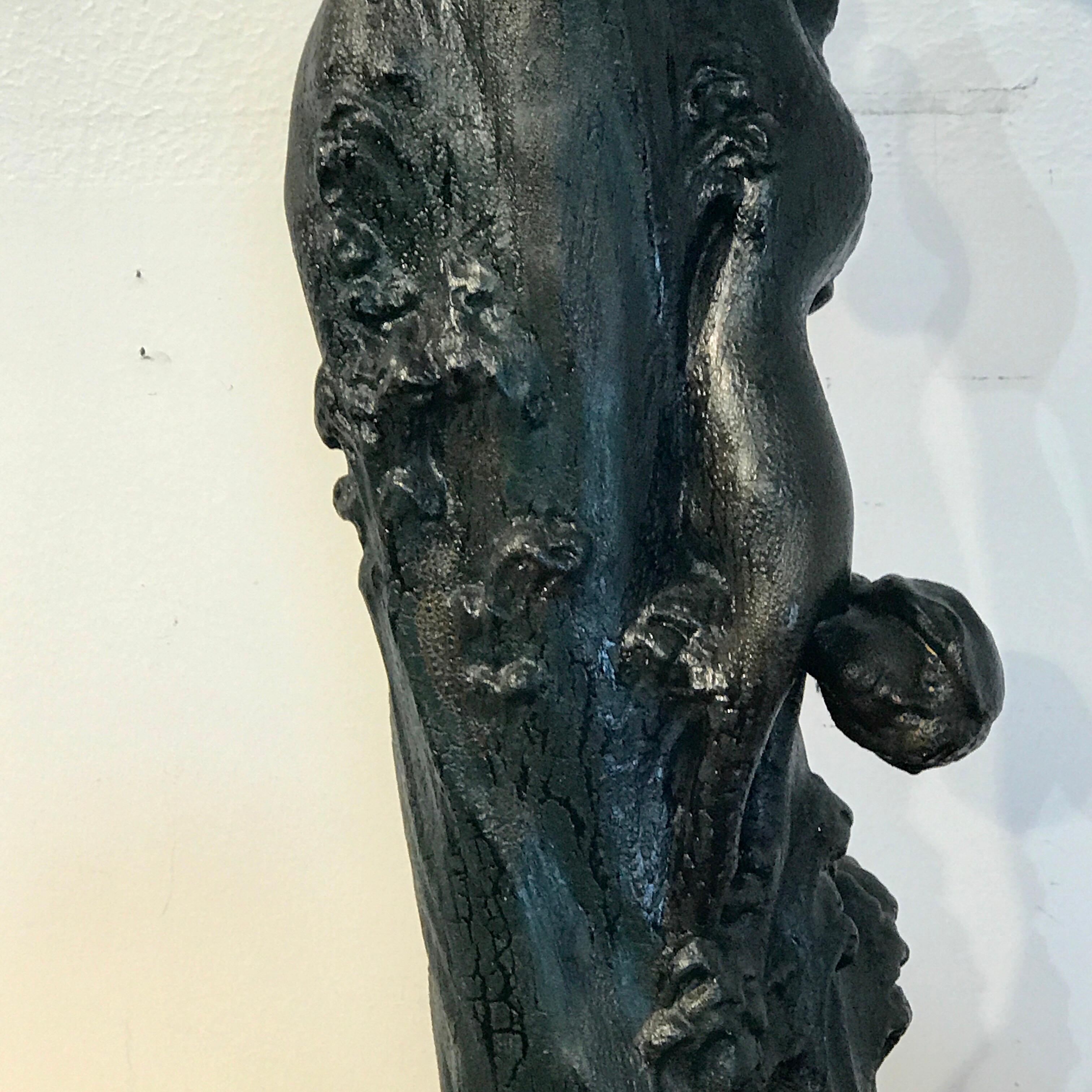 Monumental Art Nouveau Amphora Teplitz Mermaid Vase 2