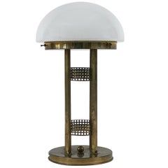 Monumental Art Nouveau Design Brass Table Lamp or Desk Light Austria 1980s
