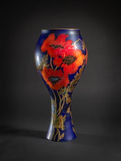 Monumental Art Nouveau Poppy Vase attrib Géza Nikelszky for Zsolnay