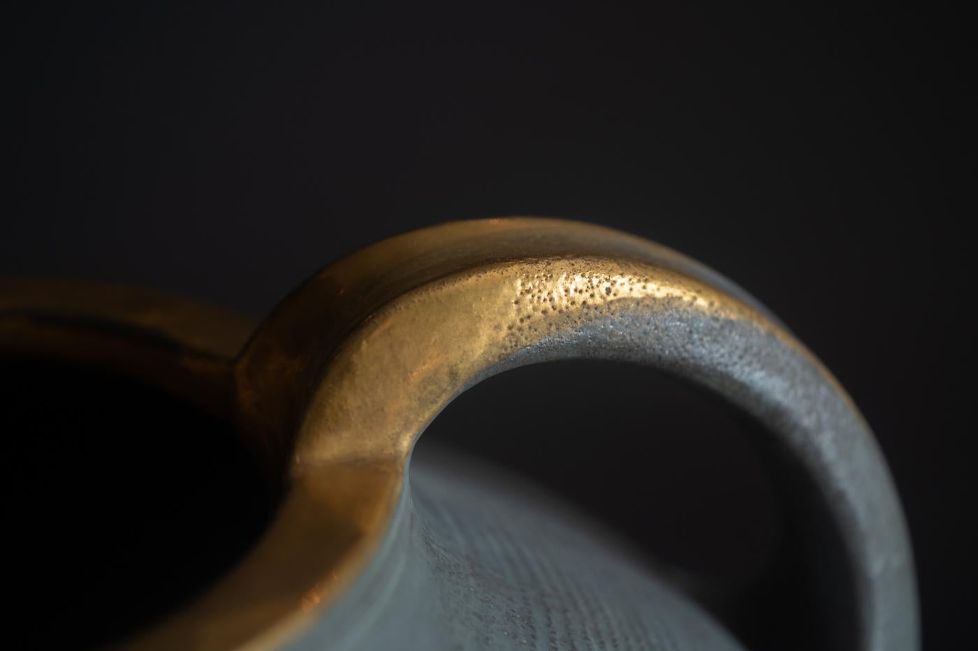 Austriaco Vaso monumentale a coste Art Paul Dachsel per Kunstkeramik in vendita