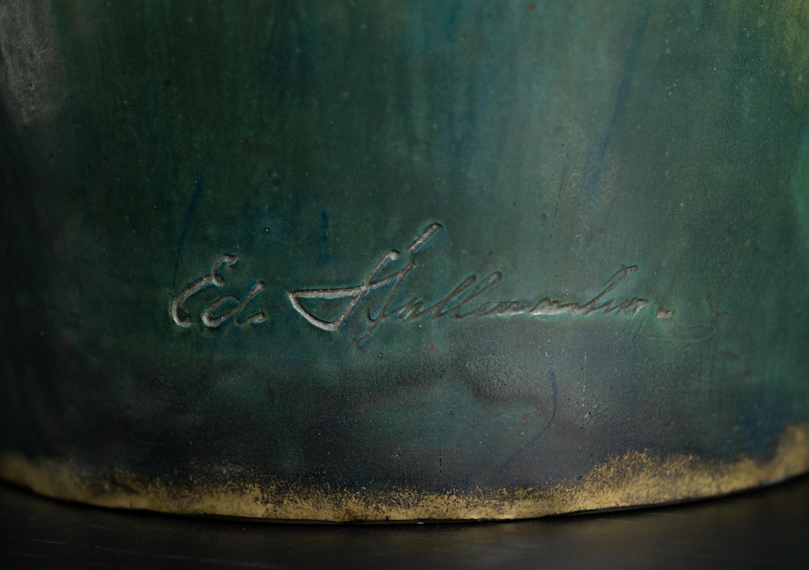 Monumental Amphora Art Nouveau Vase w/Saurian by Eduard Stellmacher & Co. For Sale 5
