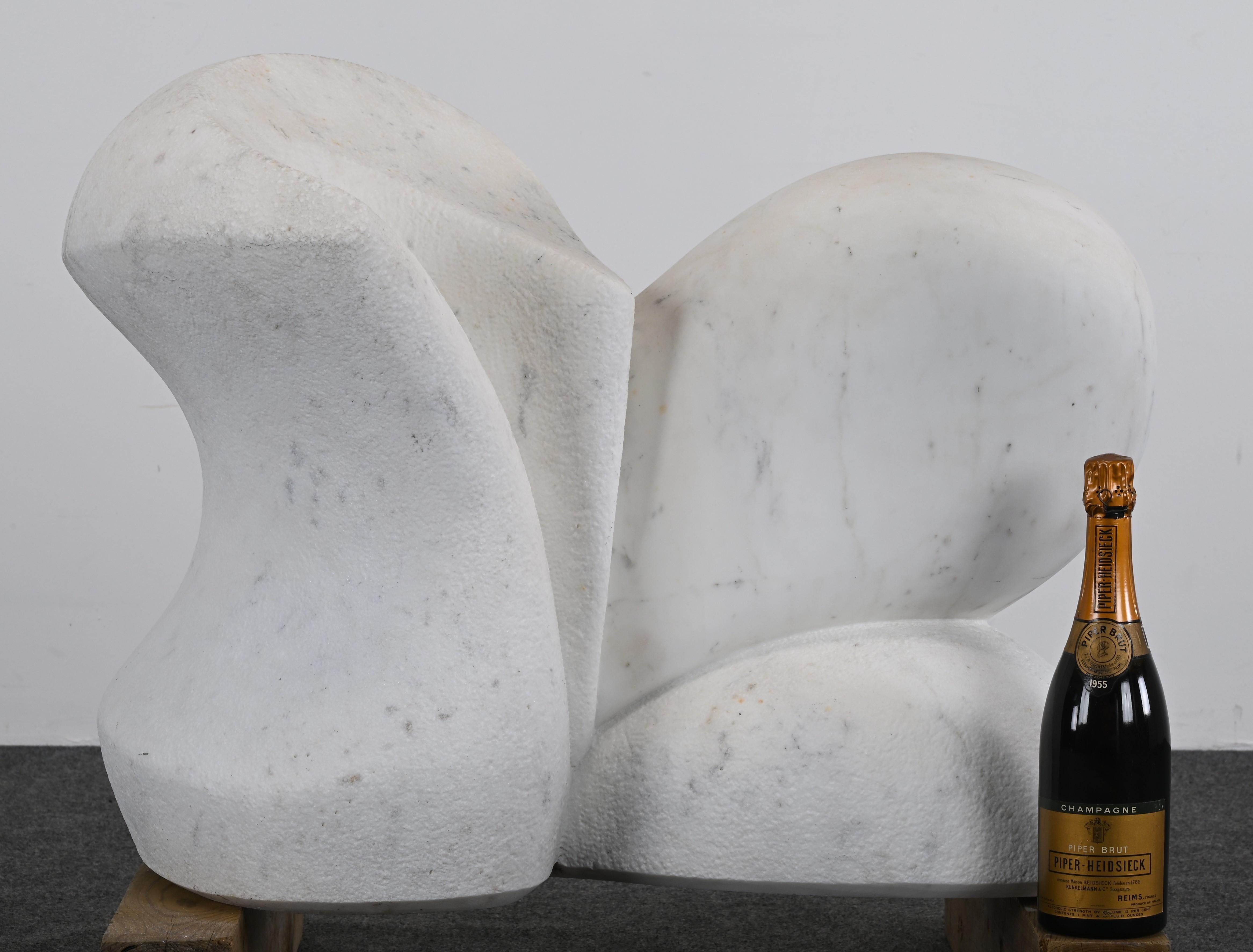Monumentale abstrakte Skulptur aus Carrara-Marmor von Arturo Di Modica (1941-2021) im Angebot 11