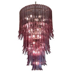 Monumental A.V. Mazzega 4-Tier Lilac Murano Glass Chandelier