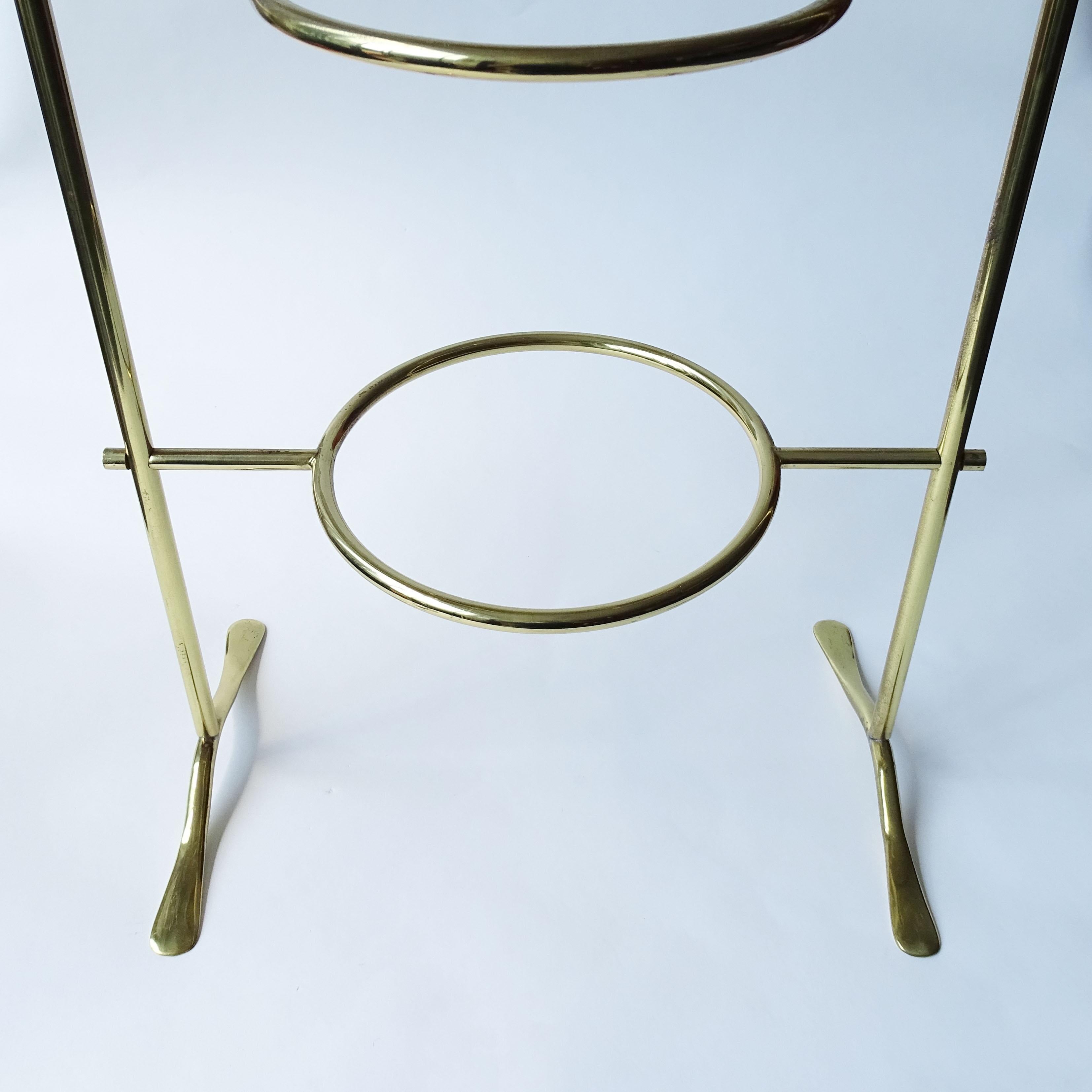 Monumental Azucena 1950s Three Tier Brass Cake Stand In Excellent Condition In Milan, IT