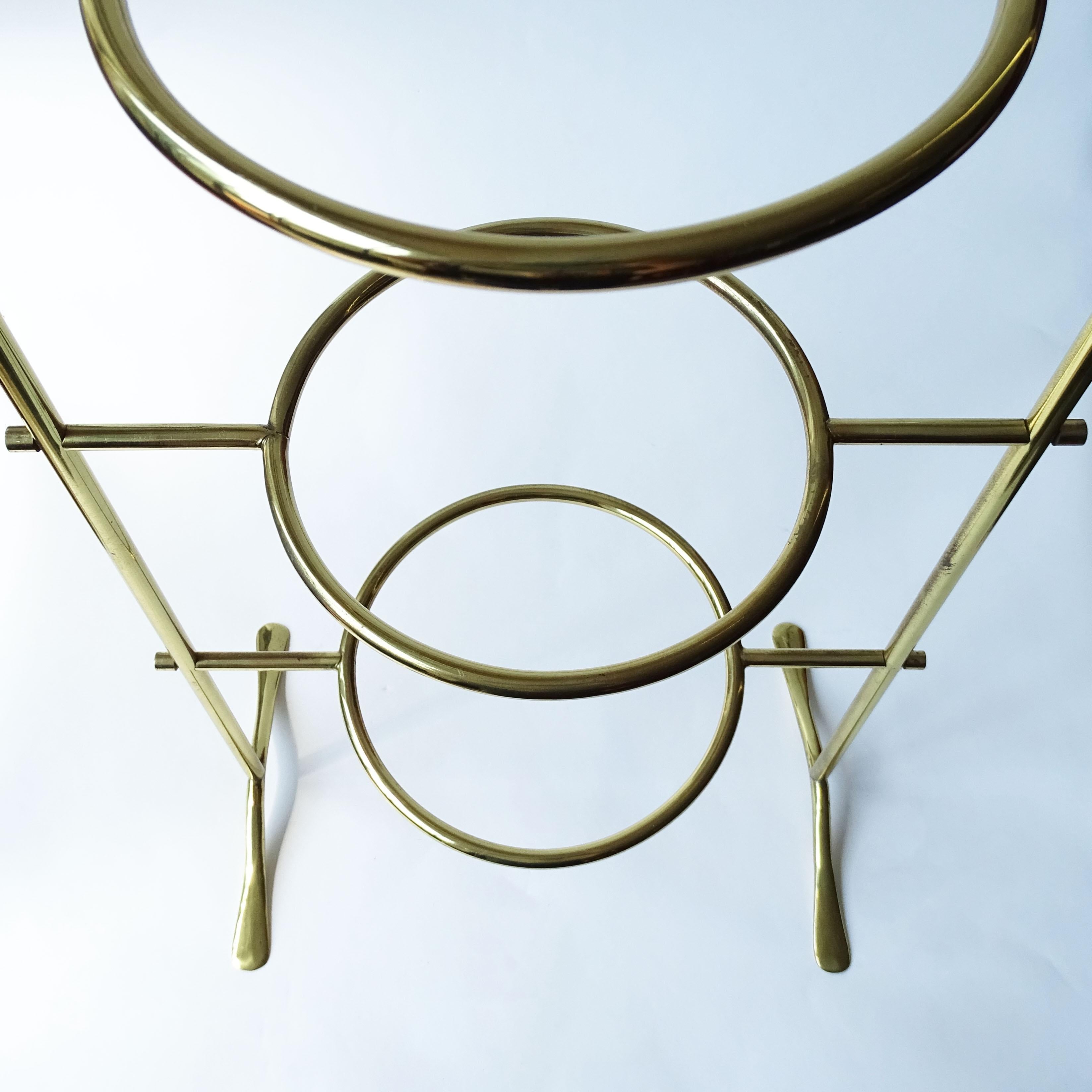 Monumental Azucena 1950s Three Tier Brass Cake Stand 1