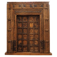 Monumental Balinese Palace Door with Elaborate Carved Decoration