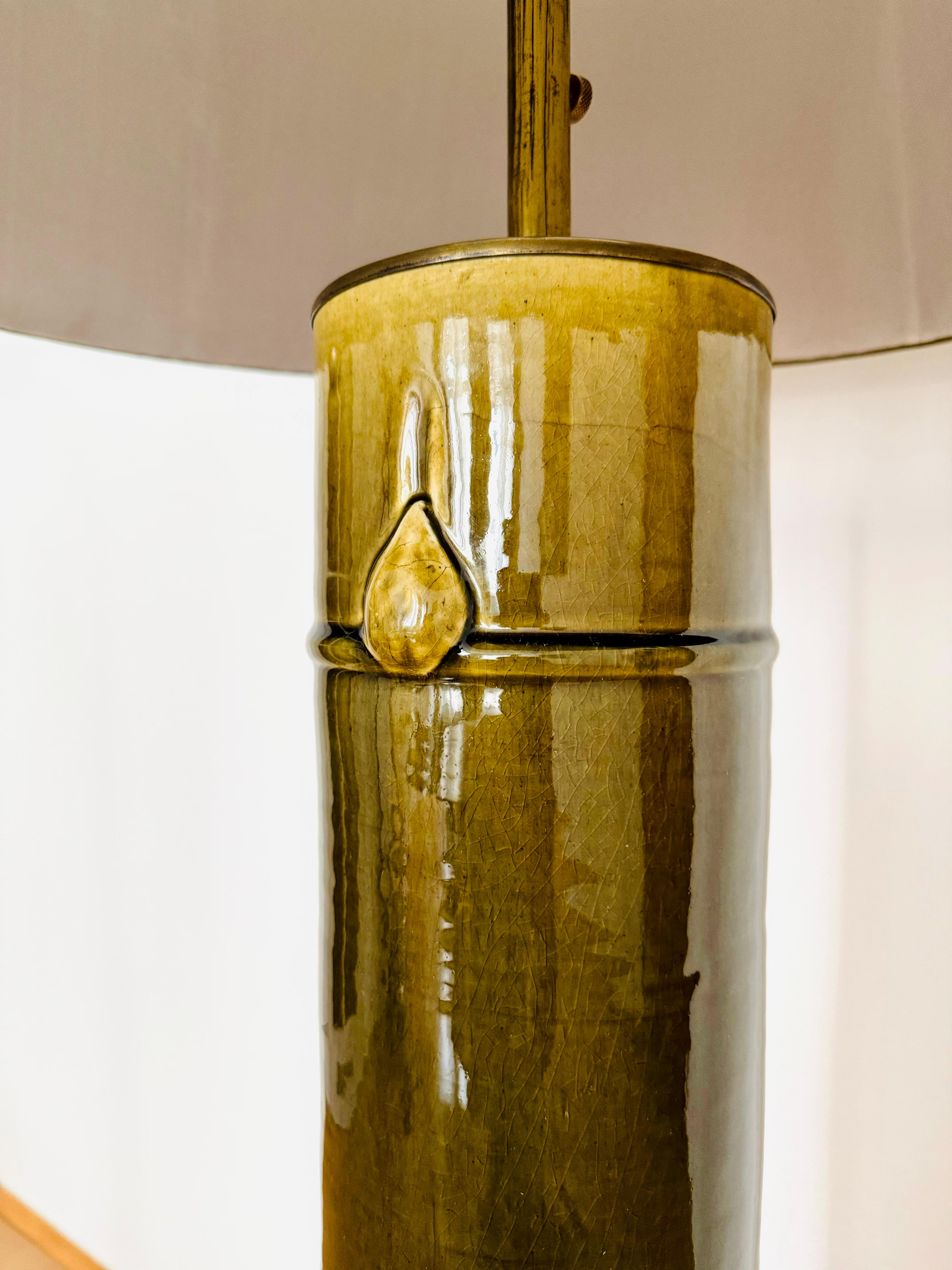 Lampadaire monumental en céramique à motif de bambou en vente 7