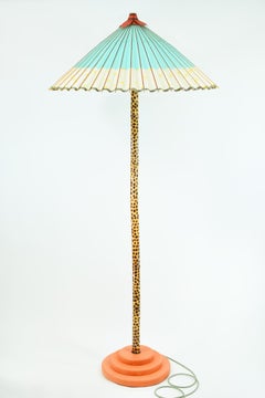 Monumental Bamboo Floor Lamp with Japanese Parasol Shade — Tennant New York