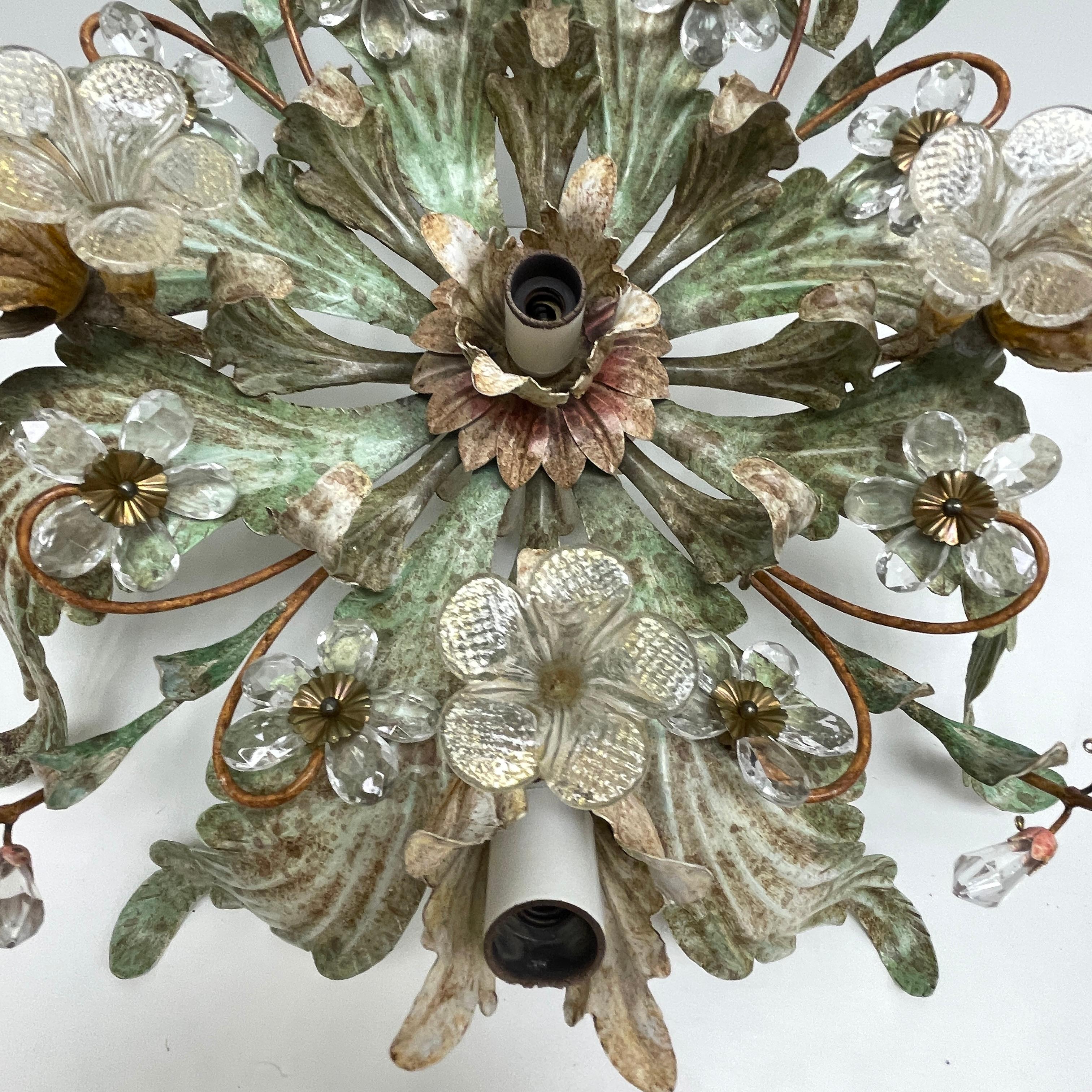 Monumental Banci Firenze Florentine Murano Glass Flush Mount In Good Condition In Nuernberg, DE