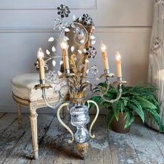 Monumental Banci Firenze Gold Murano Crystal Wall Light