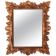 Monumental Baroque Gold Leaf Mirror with Ornate Carved Frame
