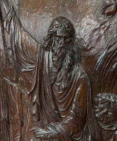 Monumental Baroque Wood Relief “Moses Striking the Rock” Germany/Austria, c.1700