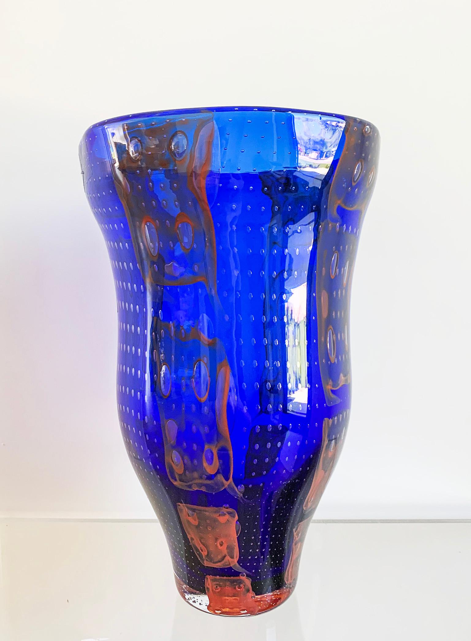 Italian Monumental Barovier e Toso Murano Modern Glass Vase For Sale