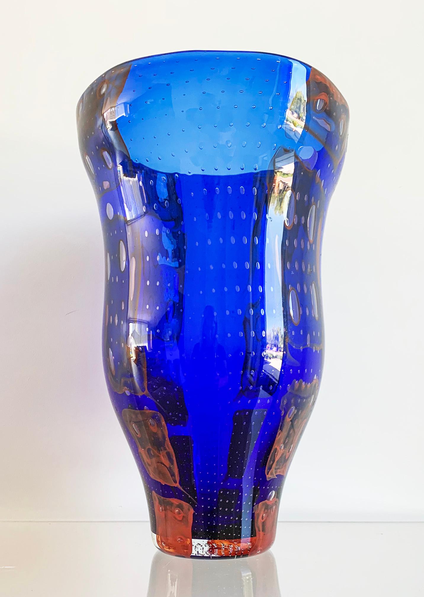Monumentale Barovier e Toso Vase aus modernem Muranoglas im Zustand „Gut“ im Angebot in Culver City, CA