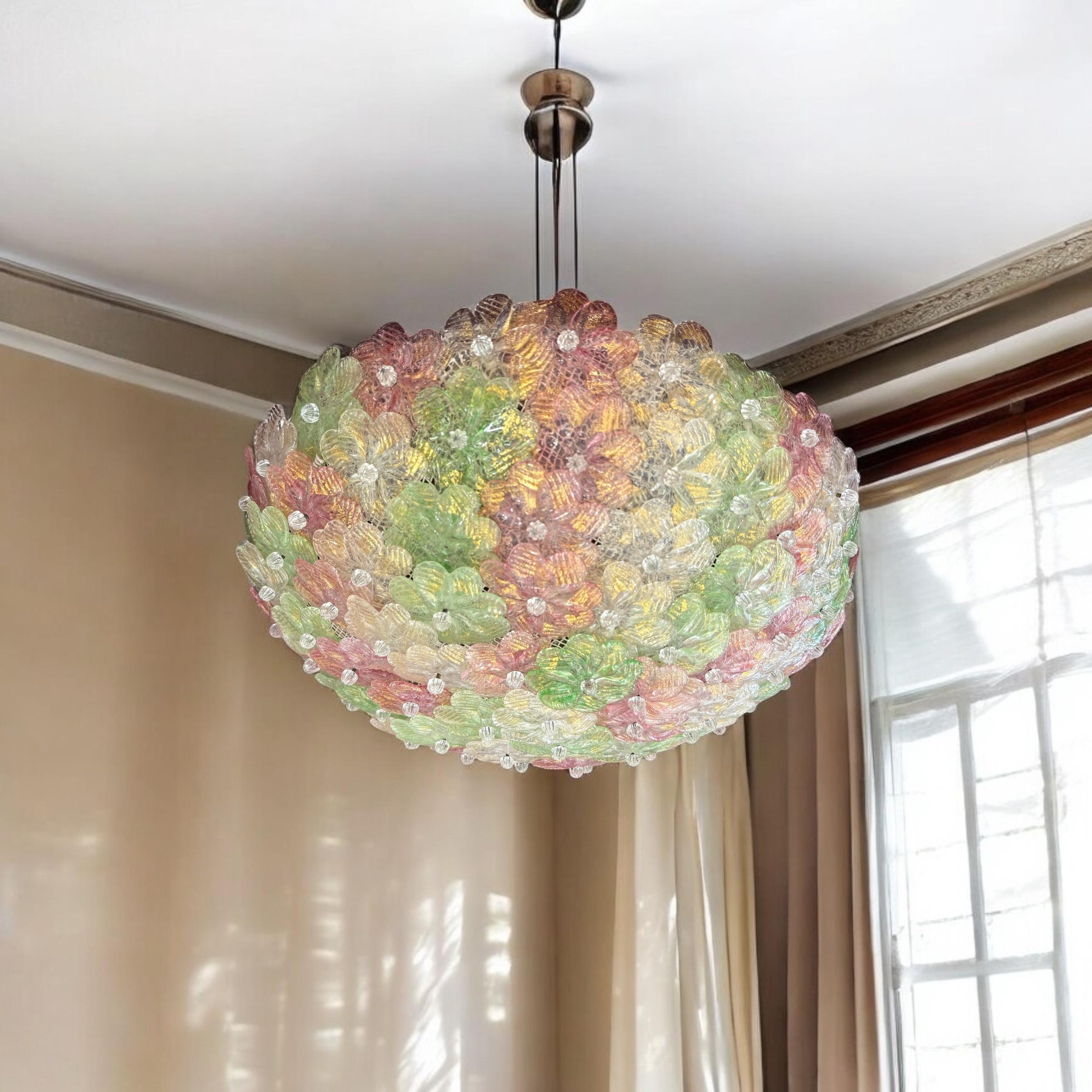 Monumentale Barovier & Toso Oval Flush Mount Murano Glas Deckenleuchte, 20. Сen im Angebot 3