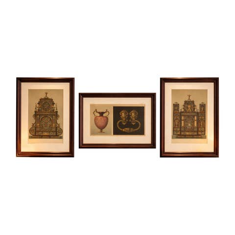 Monumental Bavarian Altar Design Triptych – Historicist Ornament, c. 1874