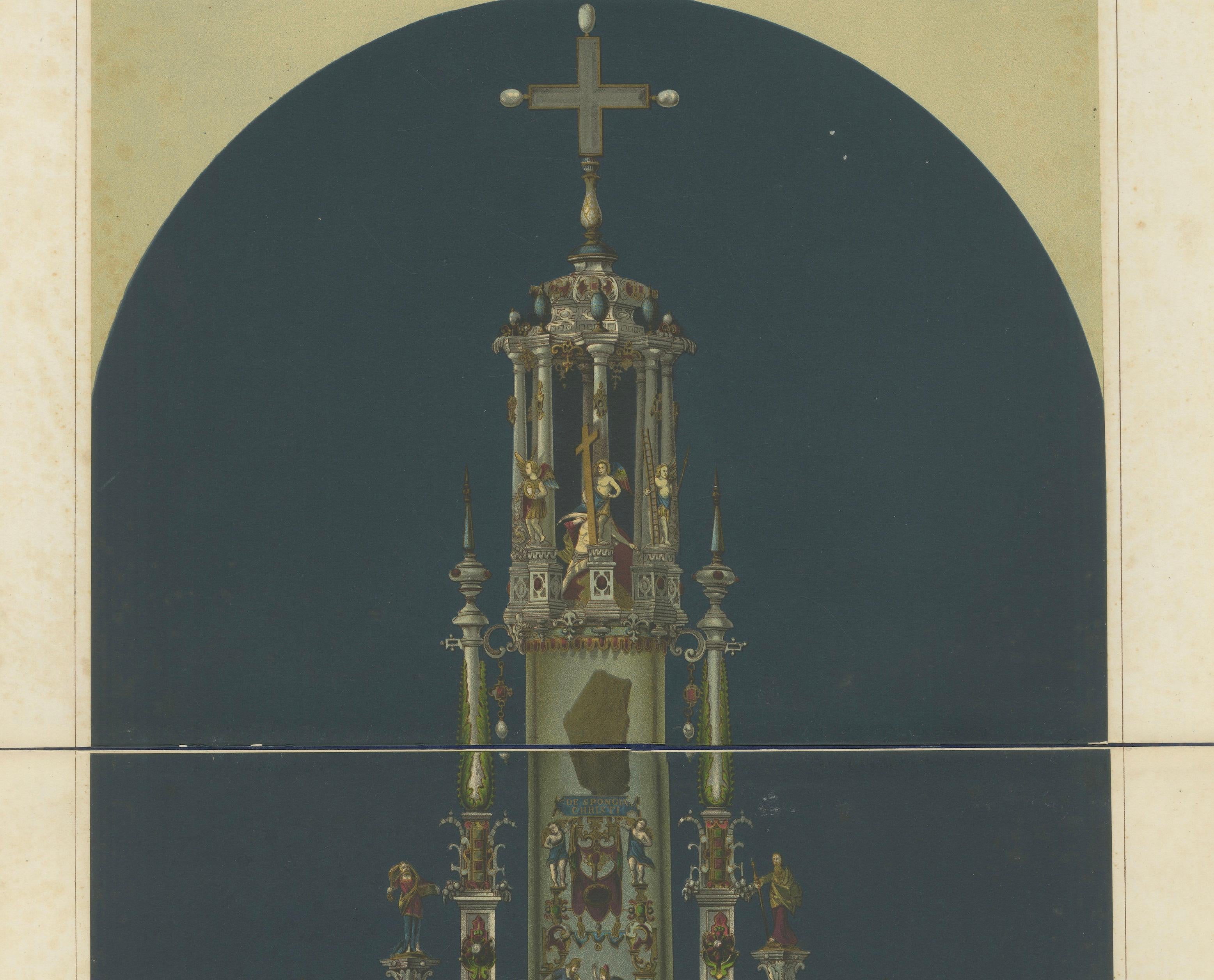 Monumental Bavarian Altars – Architectural Triptych, Munich 1874