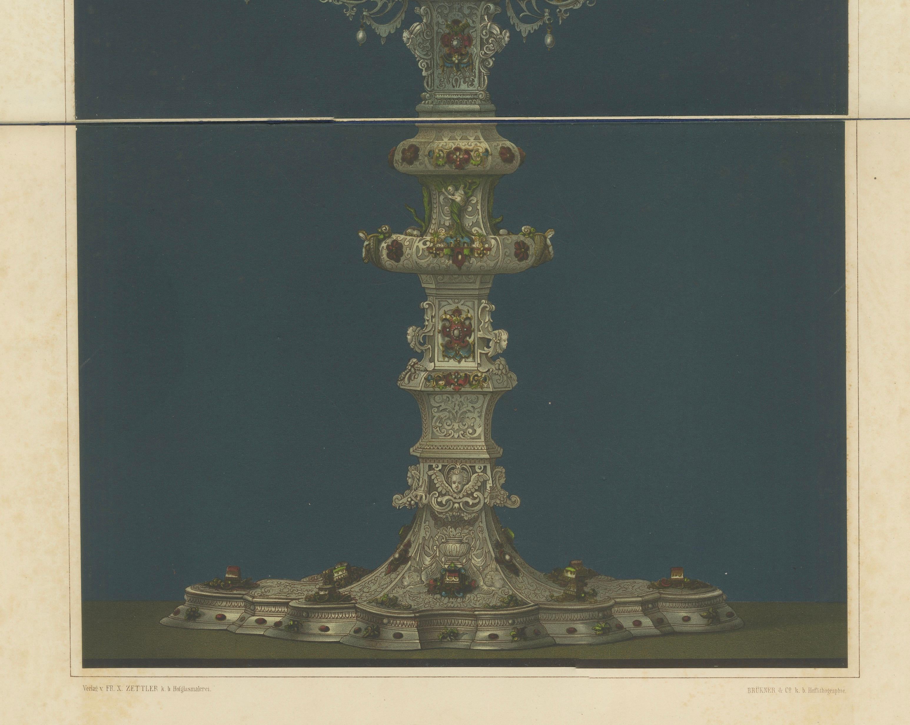 Monumental Bavarian Altars – Architectural Triptych, Munich 1874