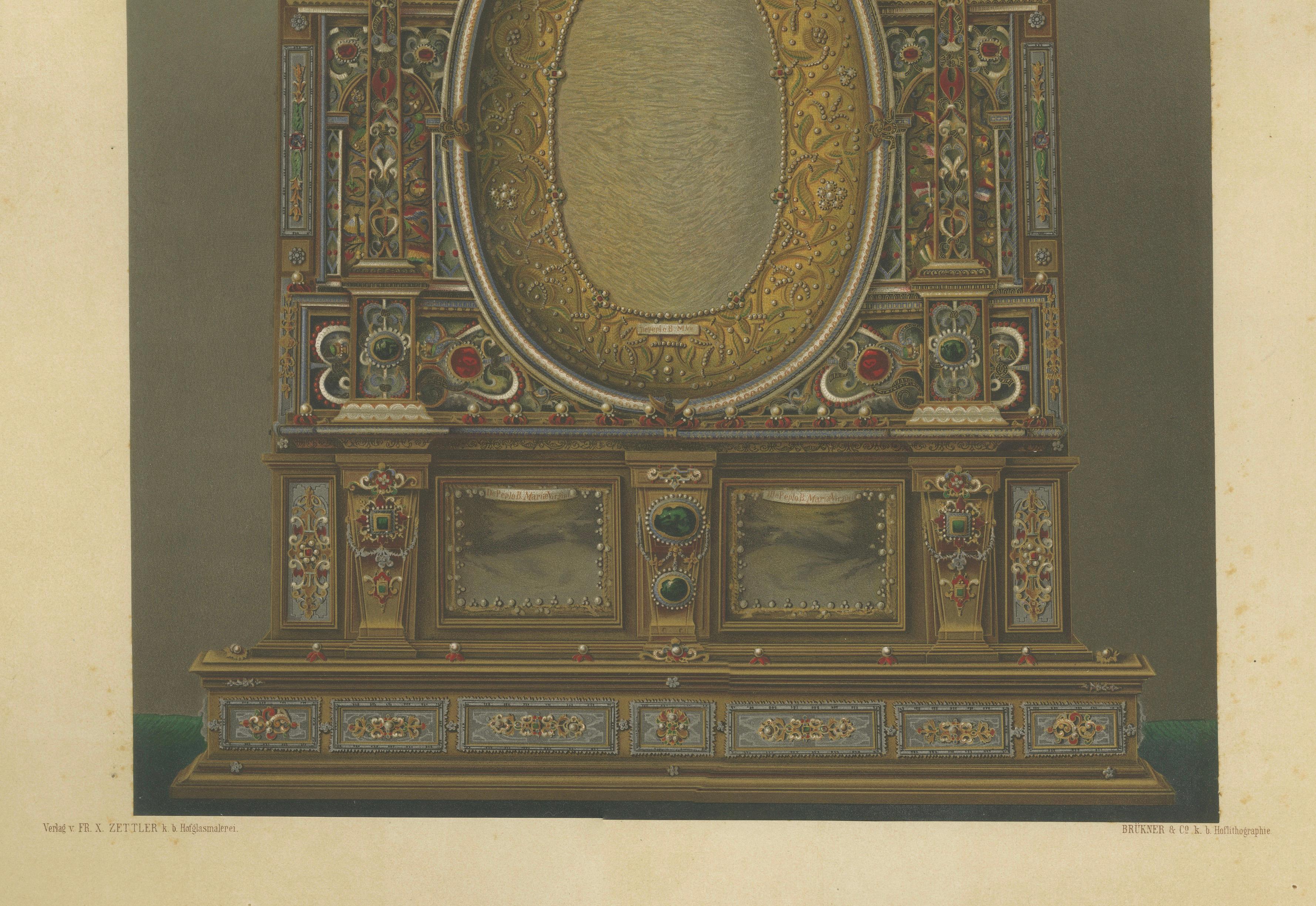 Monumental Bavarian Altars – Architectural Triptych, Munich 1874