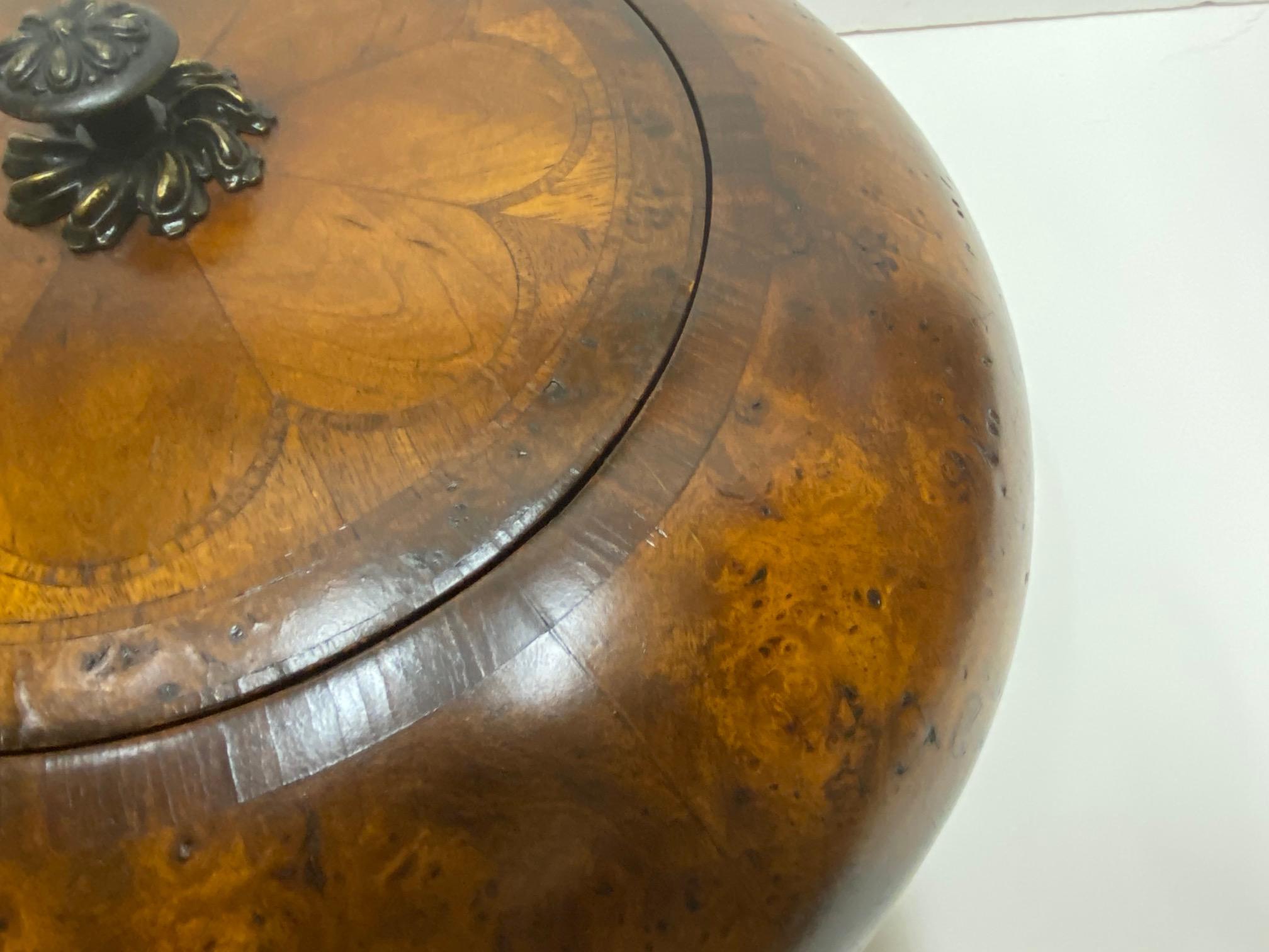 Monumental Beautifully Crafted Rounded Burl Wood Box In Good Condition In Hopewell, NJ