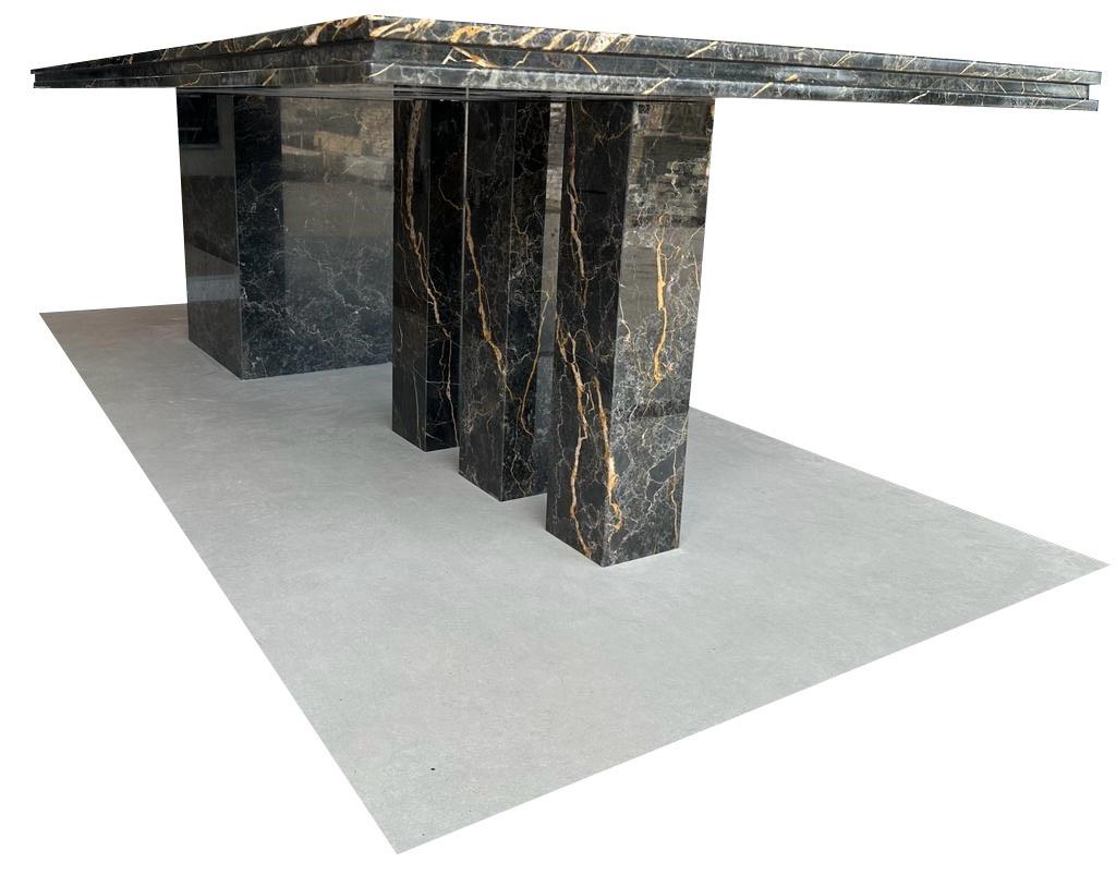 Contemporary Monumental Beauty Oversize Marble Table in Noir Saint Laurent 2023 For Sale