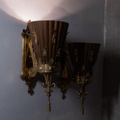 Monumental Beaux-Arts Architectural Bronze and Molded Copper Wall Sconces