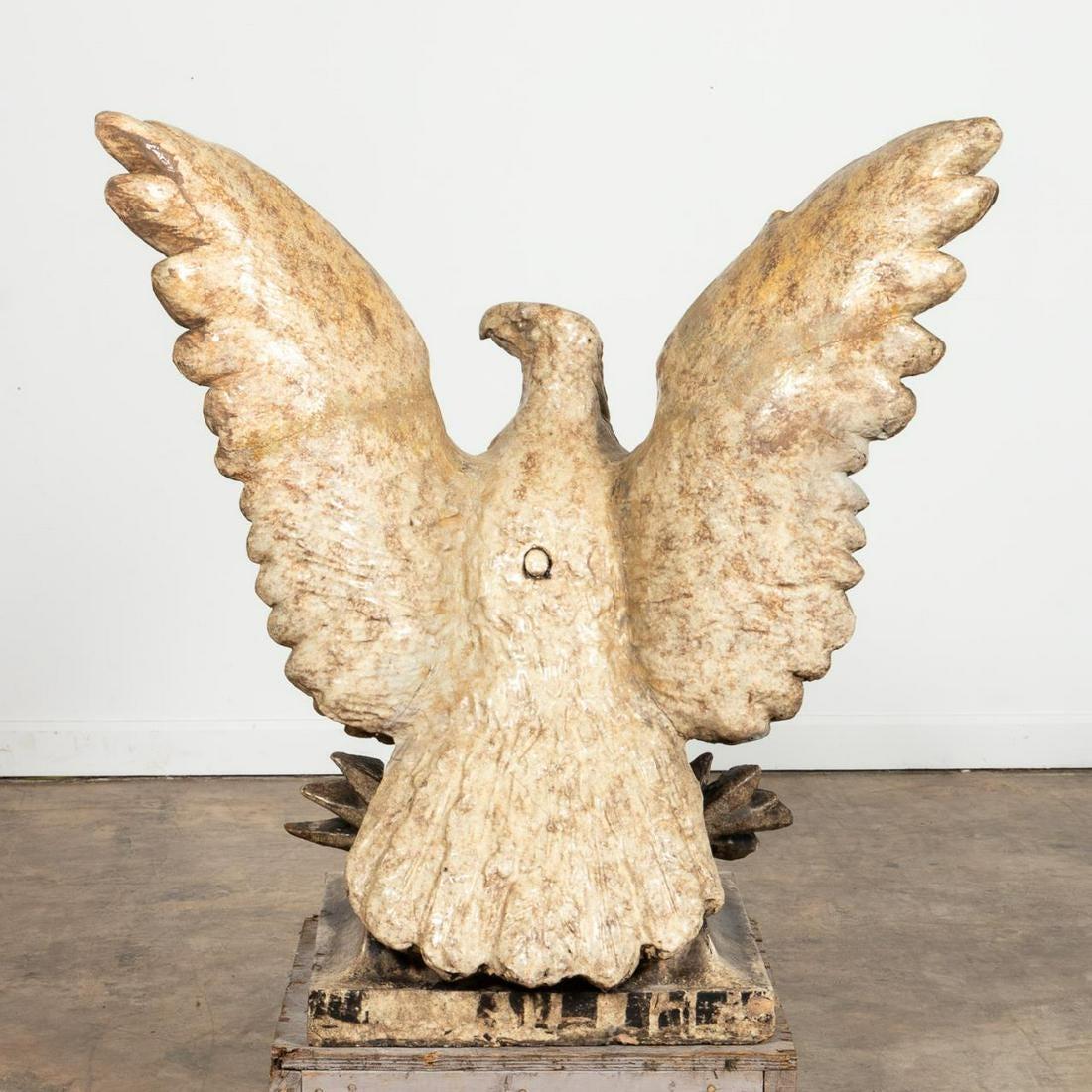 American Monumental Beaux Arts Glazed Ceramic Eagle