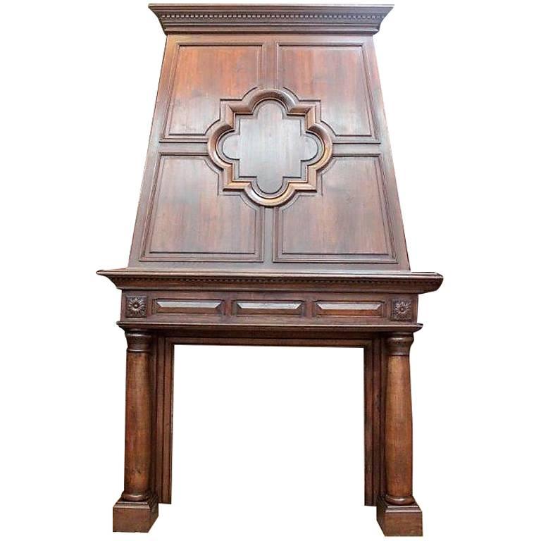 Antique Beech-Wood Fireplace, 19th. century, in stock For Sale