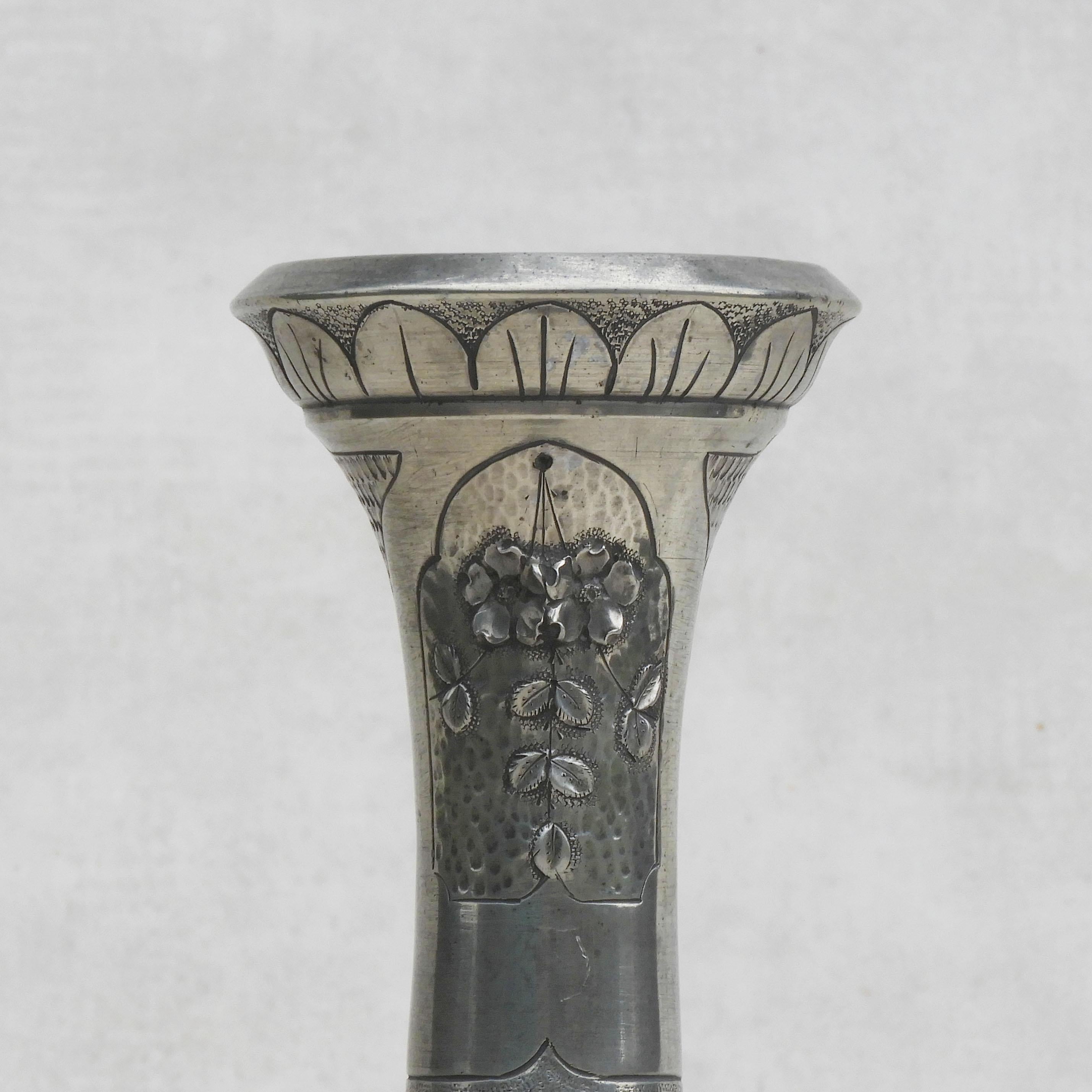 Pewter Monumental Belle Epoque Vase by André Villien, c1900 FREE SHIPPING