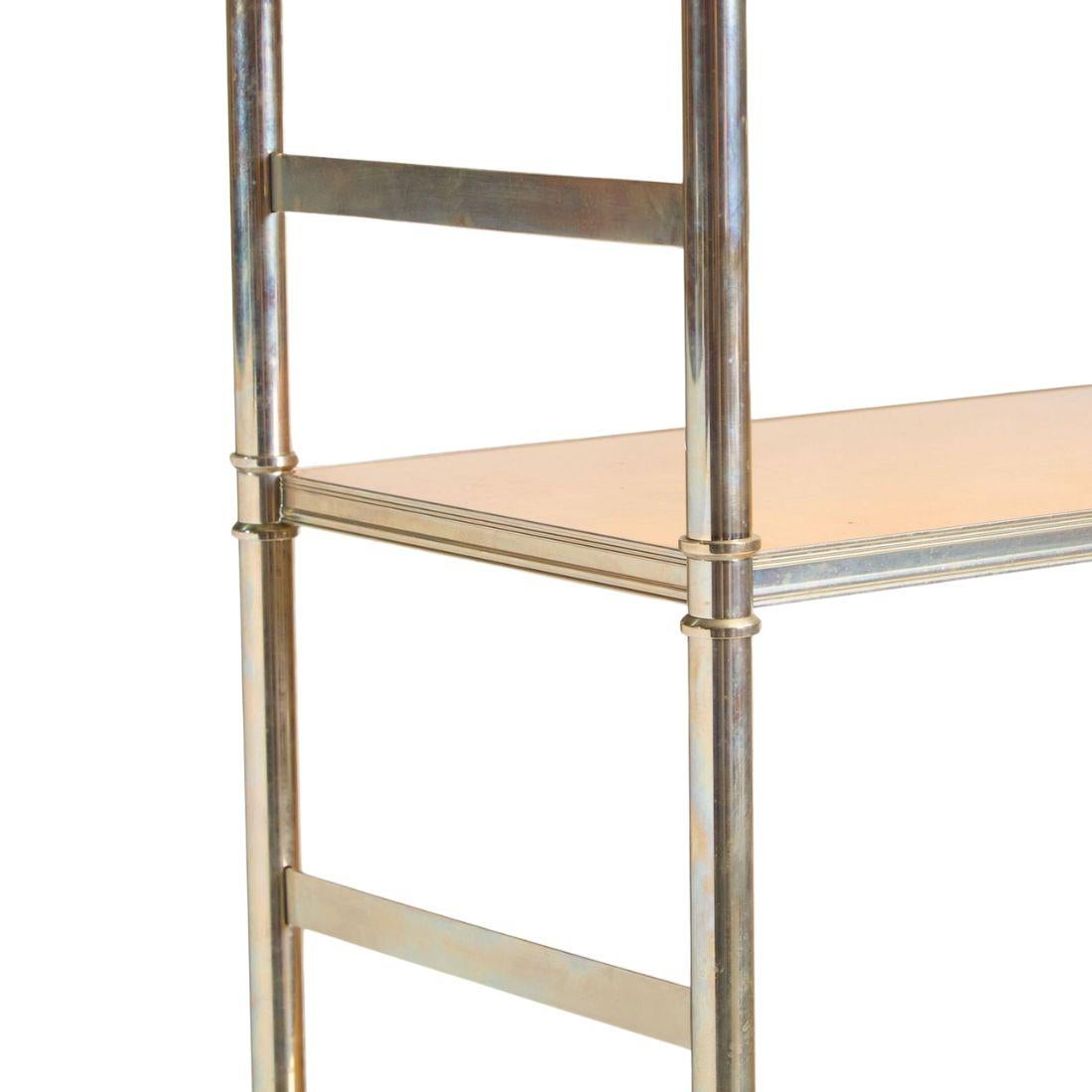 Mid-Century Modern Monumental Billy Baldwin Style Brass and Wood Etagere