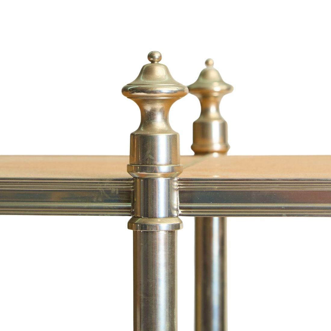 American Monumental Billy Baldwin Style Brass and Wood Etagere