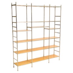 Monumental Billy Baldwin Style Brass and Wood Etagere