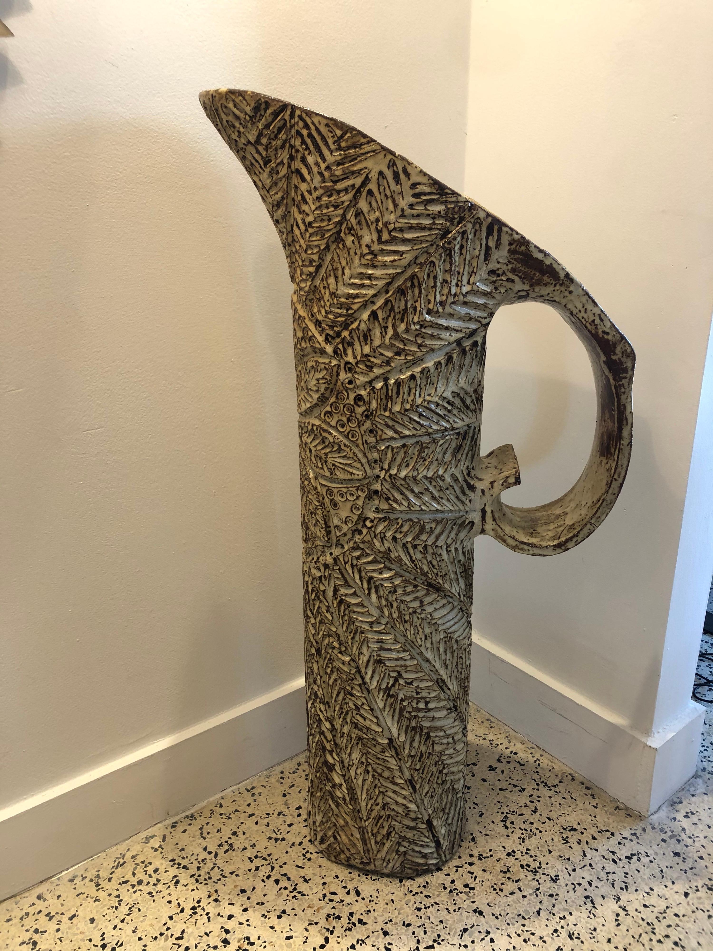 Monumental Bitossi Pitcher Style Sculptural Vase 2