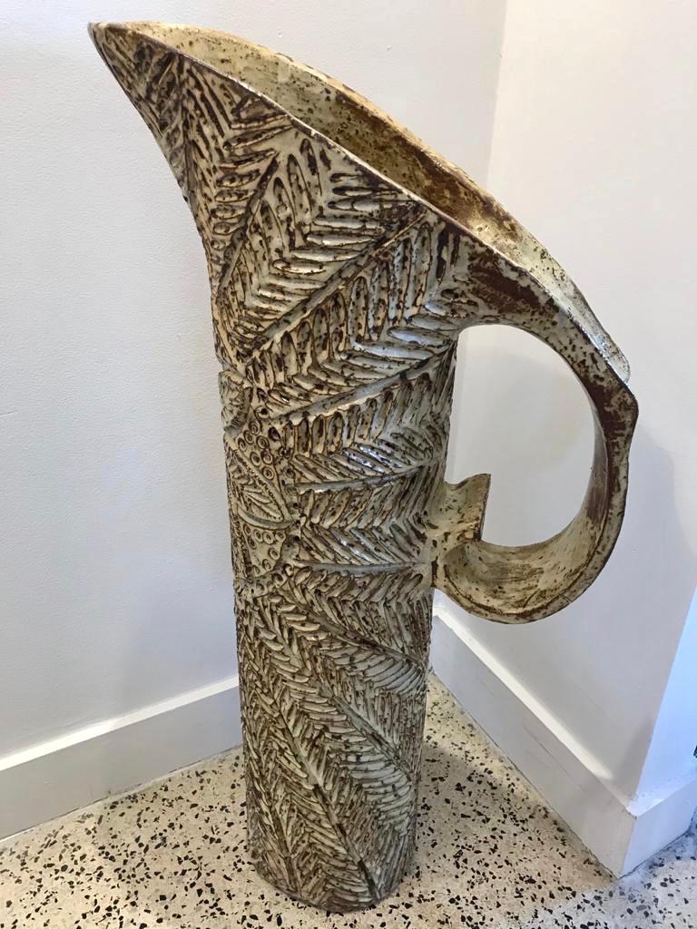 Mid-Century Modern Monumental Bitossi Pitcher Style Sculptural Vase