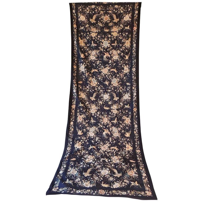 Chinese silk-embroidery altar cloth or wall hanging, 18th century