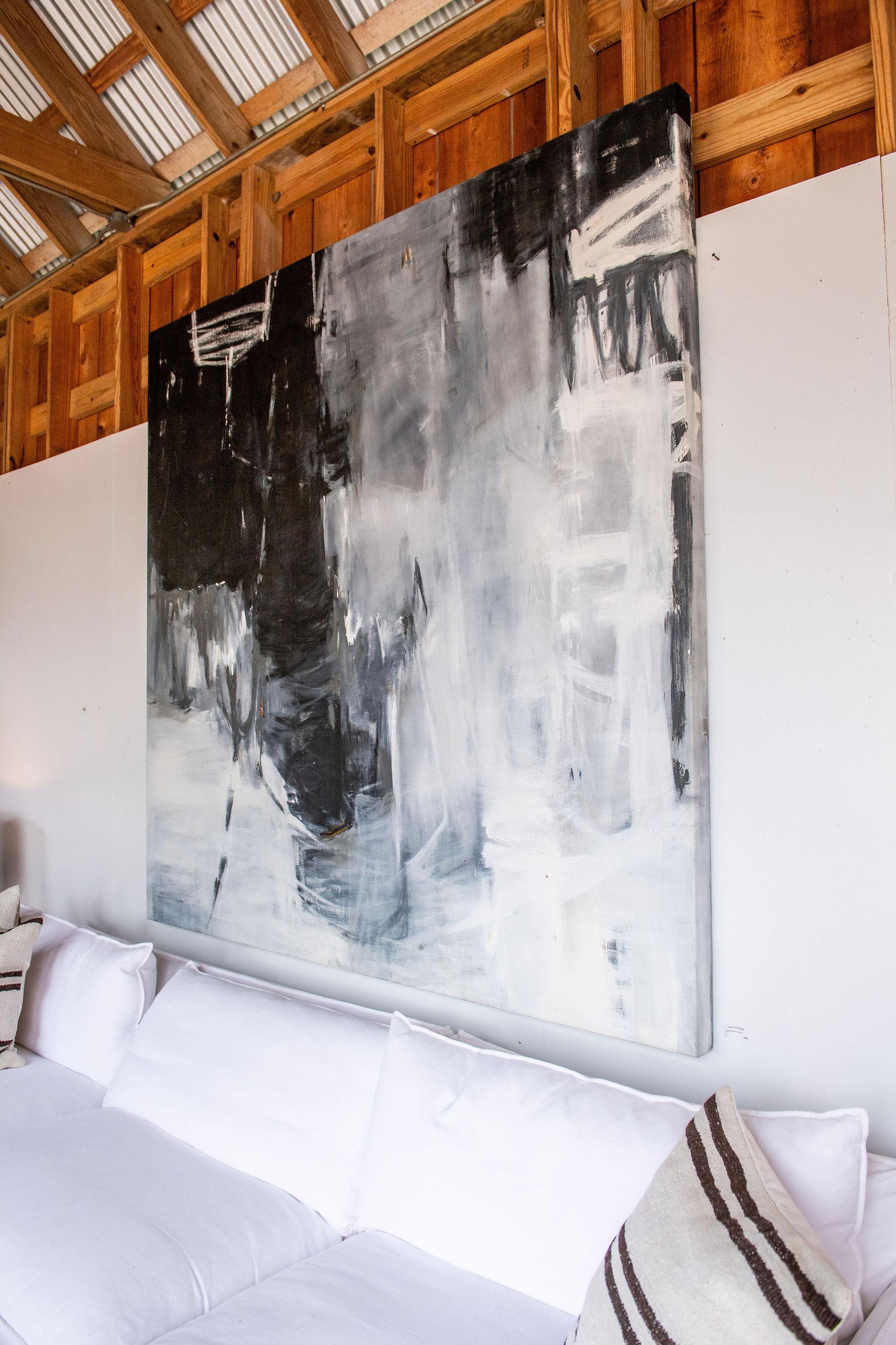 Monumental Black and White Abstract Painting,  Oil, by Dixie Purvis (21. Jahrhundert und zeitgenössisch) im Angebot