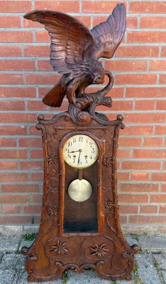 Monumental Black Forest Eagle Clock, Lenzkirch Movement, 19th Century