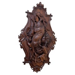 Monumental Black Forest Hunting Plaque Attributed to Johann Flück, 19th C.