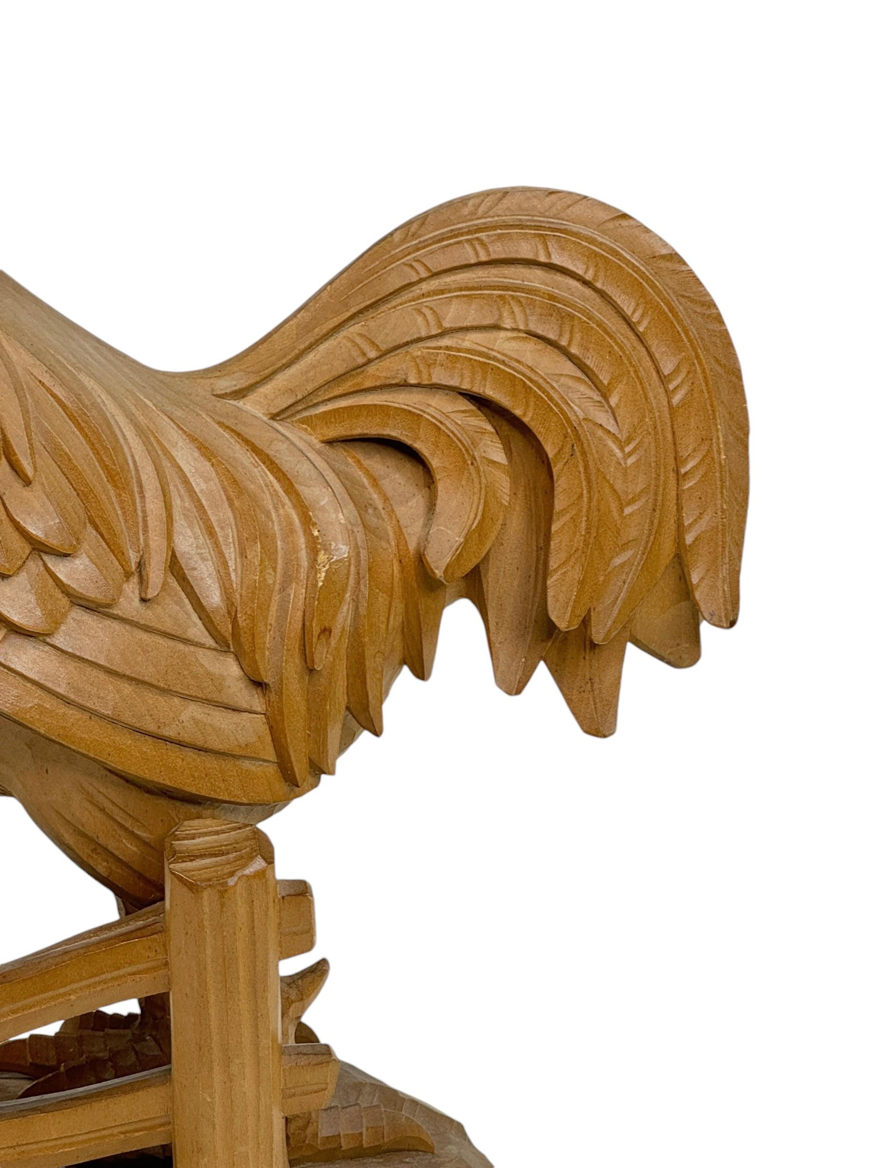 Monumental Black Forest Rooster Statue wood carved, Germany Nuremberg For Sale 2