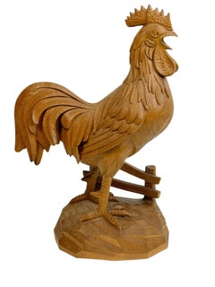 Estatua Monumental del Gallo de la Selva Negra tallada en madera, Alemania Nuremberg