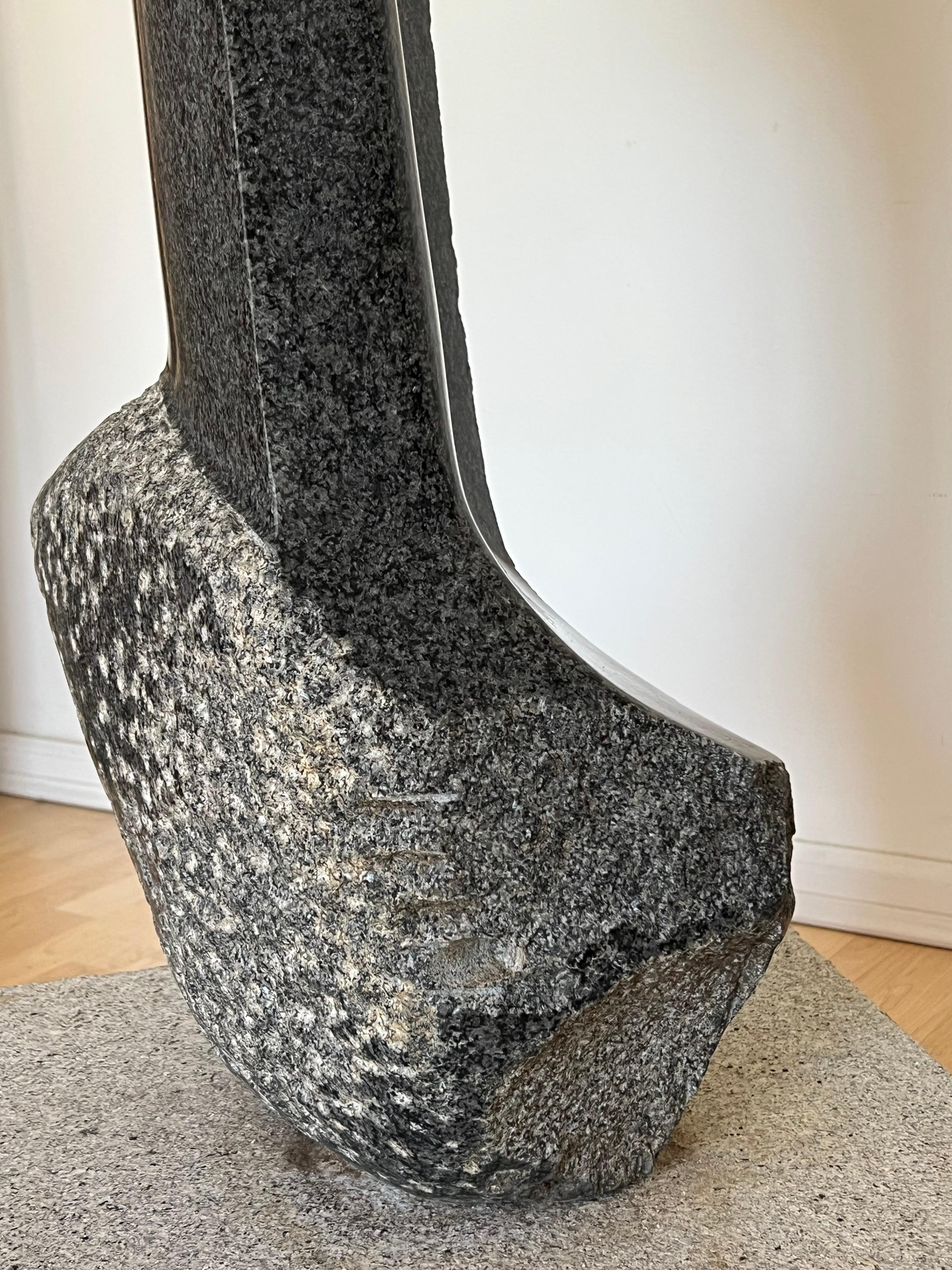 Monumental Black Granite Abstract Sculpture in the style of Noguchi 3