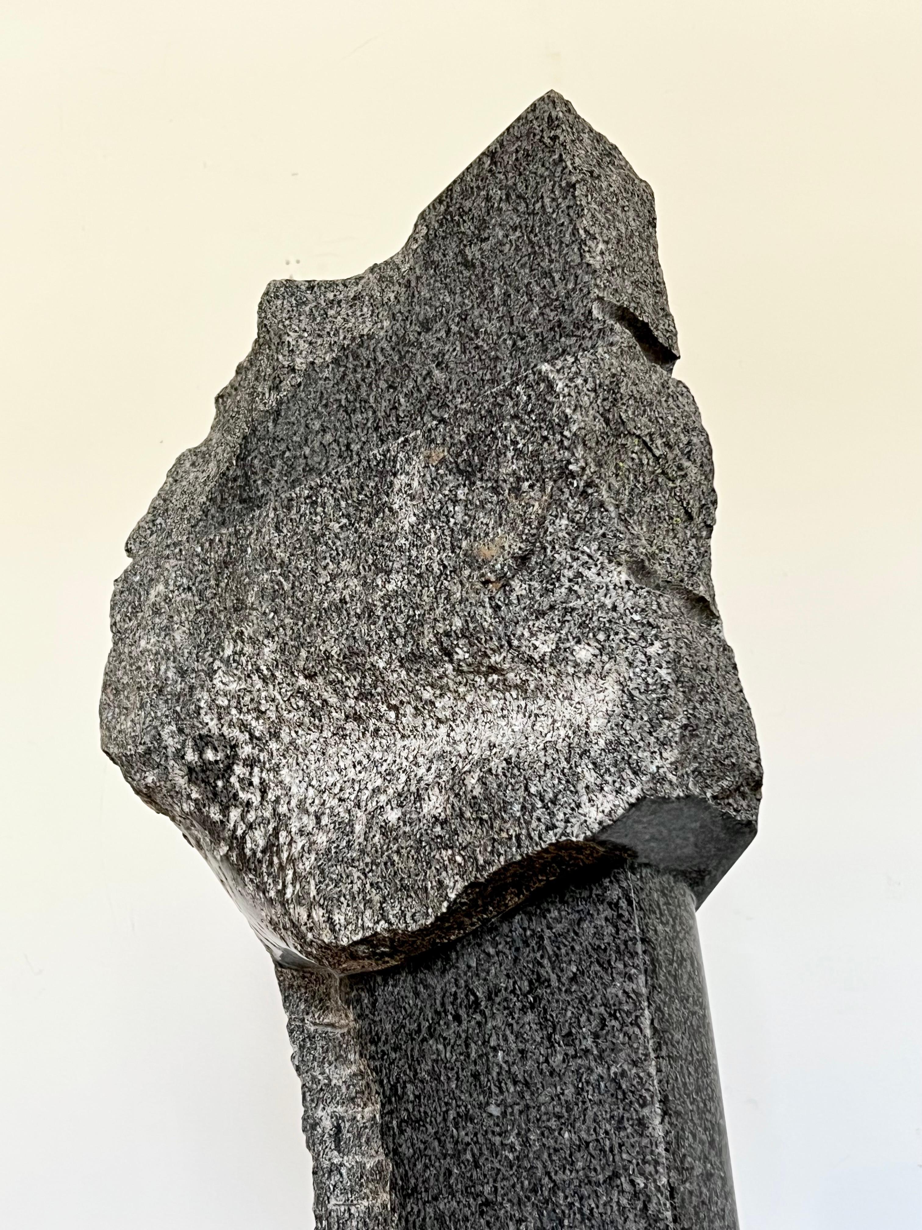 Monumental Black Granite Abstract Sculpture in the style of Noguchi 4